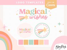 the logo templates are designed to look like unicorns and rainbows, but it is