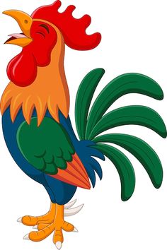 a colorful rooster standing on its hind legs