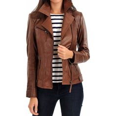 Women’s Tan Lambskin Leather Biker Jacket
Suppose you are searching for the very best in a women's leather biker jacket. In that case, you will have to look no further than the very best women's tan lambskin leather biker jacket available on the internet today.

Simply because it will go perfectly with just about everything that you would wear, and we are not talking about what you would wear casually either. If you love the look of leather but do not want to sacrifice any fashion sense for the sake of looking good, a tan leather biker jacket is just what you are looking for.

A tan leather jacket can give you that distinct rough, unfinished look, giving you that rough "rock star" look that you always wanted. It is definitely one of those looks that you want to be able to pull off with eas Cafe Outfit, Lambskin Coat, Leather Jacket Biker, Cafe Racer Leather Jacket, Womens Moto Jacket, Tan Leather Jackets, Biker Coat, Womens Black Leather Jacket, Lambskin Leather Jacket