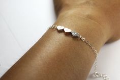 "Big sister little sister, forever we love.This dainty and simple three hearts bracelet are just ready for you to wear. Celebrate the Joy of family. This beautiful Gold or Silver three hearts bracelet jewelry is a perfect gift wedding occasion. A elegant way to personalize Bridesmaid outfit ! Best for causal bracelet too.Its so easy to stack with other bracelets .Great present for three Bridesmaids, three sisters, three best friends, girlfriends and brides. wedding jewelry, family necklace, pers Elegant Adjustable Heart Bracelet For Best Friend, Elegant Heart-shaped Bracelets For Best Friend, Dainty Personalized Silver Heart Bracelet, Minimalist Name Bracelet For Bridesmaid Gift, Personalized Heart Bracelet For Best Friend, Personalized Elegant Heart Bracelet For Best Friend, Personalized Heart Bracelet For Best Friend Gift, Minimalist Silver Name Bracelet For Bridesmaids, Dainty Name Bracelet For Bridesmaid Gift