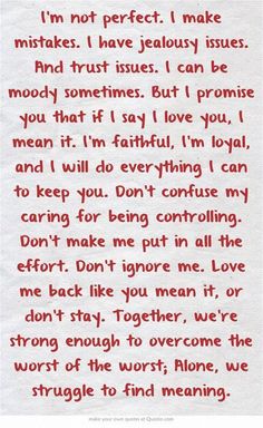 a piece of paper with words written in red ink on it and the words i'm not perfect, i make