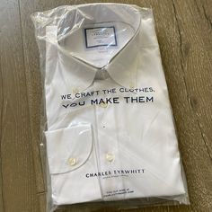 This Nice Shirt From Charles Tyrwhitt Features A Button-Down Front, Long Sleeves And Classic Fit. New With Tags Size 16 1/2/35 White Slim Fit Dress Shirt With Button Closure, White Slim Fit Dress Shirt For Daywear, White Collared Dress Shirt With Buttons, Fitted Dress Shirt With Buttons For Daywear, White Dress Shirt For Daywear, White Slim Fit Dress Shirt With Buttons, White Slim Fit Dress Shirt, Fitted Dress Shirt With Button Closure For Daywear, Fitted White Dress Shirt With Buttons