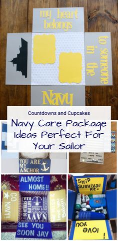 navy care package ideas perfect for your sailor - collages and printables