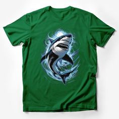 Men's Graphic Shark Tee, Cool Ocean Predator Design, Blue Swirl Shark Illustration T-Shirt, Unique Aquatic Animal Shirt Male T-Shirt Custom graphic T-Shirt.Customize your color Graphic Tee With Shark Design And Crew Neck, Blue Shark Design Crew Neck Top, Blue Shark Design Short Sleeve Tops, Blue Short Sleeve T-shirt With Shark Design, Blue Short Sleeve Top With Shark Design, Shark Illustration, Shark Tee, Avocado T Shirt, Shark Shirt