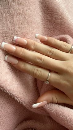 square french tip pink bow nails #nails #pink #bows Pink French Tips Design, White Nails With Light Pink Design, White Nail With Pink French Tip, Nails French Ideas Square, Square French Tip Acrylic Nails Summer, Light Pink Square Nails With Design, Pink French Square Nails, Nail Inspired Short Square, Nail Inspo Trendy French Tip