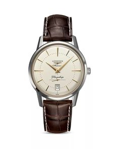 Longines - Longines Heritage Watch, 38.5mm Timeless Brown Chronometer Watch, Brown Chronometer Watch With Round Dial, Brown Watch With Chronometer And Round Dial, Classic Brown Watch, Classic Brown Watch Accessories For Formal Occasions, Timeless Brown Automatic Watch, Classic Brown Quartz Watch, Elegant Brown Watches For Formal Occasions, Elegant Brown Formal Watch