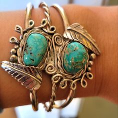 Vintage Sterling Silver Turquoise Stone Native Design Tarnished In Good Pre-Owned Condition Vintage Turquoise Sterling Silver Bracelet, Vintage Turquoise Bangle Cuff Bracelet, Vintage Turquoise Hand-tooled Bracelets, Vintage Nickel-free Turquoise Cuff Bracelet, Bohemian Turquoise Nickel-free Cuff Bracelet, Native Design, Turquoise Bracelet Cuff, Turquoise Cuff, Silver Turquoise