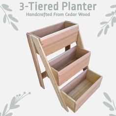 3 Tiered Planter Stand - Outdoor Garden Planter or Flower Box | Farmhouse World Greenhouse Build, Above Ground Garden, Small Apartment Balcony, Ground Garden, Cedar Box, Cedar Planter Box, Vegetable Boxes, Tiered Planter, Garden Boxes Raised