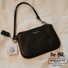 Reposhing This Item I Purchased From @Leslieegle. No Returns Or Exchanges Questions? Leave A Comment Below! Black Leather Pouch Wristlet, Black Leather Wristlet For Evening, Coach Leather Wristlet With Zipper Closure, Everyday Coach Leather Wristlet, Coach Leather Pouch Wristlet, Black Leather Wristlet, Black Coach Coin Purse, Coach Clutch, Vintage Coach Bags