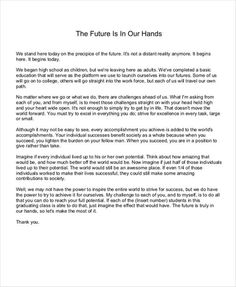 the future is in our hands letter