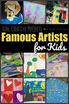 the cover of fun, creative projects famous artists for kids