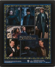 the movie poster for harry potter's dumbble is shown in four different frames