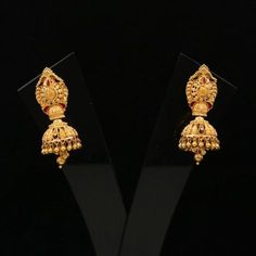 Buy 22k Yellow Gold Jhumka Earrings , Wedding, Bridal, Hanging Small Bell Indian Ethnic Gold Earrings, K1862 Online in India - Etsy Gold Jhumka, Gold Jhumka Earrings, Jhumka Earrings, Earrings Wedding, Wedding Bridal, Jewelry Earrings Dangle, Gold Earrings, Dangle Drop Earrings, Dangle Earrings