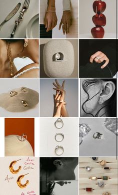 a collage of different types of rings and jewelry