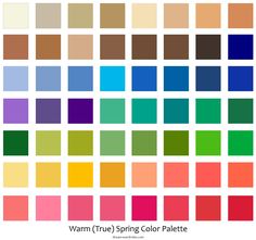 the color scheme for warm hues in different colors