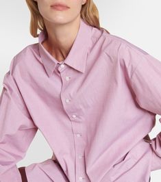 Attica oversized cotton poplin shirt in pink - The Row | Mytheresa Oversized Classic Poplin Blouse, Classic Oversized Poplin Blouse, Oversized Poplin Tops For Spring, Poplin Shirt With Button Closure For Daywear, Oversized Classic Cotton Blouse, Classic Oversized Cotton Blouse, Oversized Cotton Shirt For Daywear, Oversized Modern Cotton Blouse, Modern Oversized Cotton Blouse