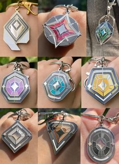 A bundle Deal for Hard Enamel Keychains based on Valorant's Ranks Keychain and Key charm Accessories are included A full rank set is composed of Iron, Bronze, Silver, Gold, Platinum, Diamond, Ascendant, Immortal, and Radiant Keychains. Full Rank + 3 Agents set includes all the Rank keychains + Jett, Sova, and Sage Keychains SHIPPING: Default shipping may take as long as 3 months to arrive. Please upgrade to Asendia if you need your order to arrive within 2-3 weeks. Valorant Memes, Enamel Keychains, Charm Accessories, Teal Fashion, Self Defense Keychain, Purple Leopard, Magical Jewelry, Keychain Design, Keychain Set