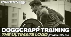 a man lifting a barbell with the words dogcrapp training on it in front of him