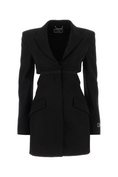 JACKETGender: WomenMaterial: 1A06750-GRAIN DE POUDRE WOOL FABRICColor: BlackMade in: ImportedProduct ID: 10112871A06750 1B000*Import tax/duty will be calculated at checkout (If applicable) Tailored Black Structured Blazer Dress, Tailored Black Blazer Dress For Career, Black Structured Boning Blazer For Fall, Luxury Wool Fitted Blazer Dress, Black Fitted Outerwear With Structured Boning, Fitted Black Outerwear With Structured Boning, Black Structured Boning Suit For Fall, Black Fall Suit With Structured Boning, Versace Women