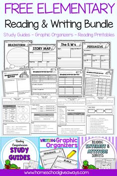 reading and writing worksheets with the text free elementary reading and writing printables