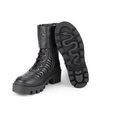 Gucci 628855 DH7A0 1000 Women's Shoes Black Calf-Skin Leather Ankle Combat Boots (GGW3100) Material: Calf-Skin leather Hardware: None Color: Black Outer Sole: Leather Sole Hand Painted Calf-Skin leather Upper Signature Gucci Logo Upper Zipper on Side Made in ItalDelivery 5-8 or 10-15 working days Please note that during high season and Sale period, delivery times may be affected We accept payment with a Credit card, Debit card, or PayPal.Note: Our Items are totally New High quality Brand Inspire Gucci Shoes Women, Ankle Combat Boots, Platform Combat Boots, Gucci Logo, Leather Hardware, Black Shoes Women, Gucci Shoes, Fendi Bags, Leather Ankle Boots