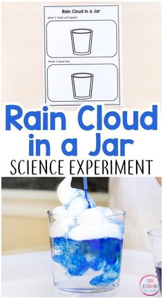 rain cloud in a jar science experiment for kids