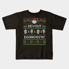 Funny Christmas Shirt Devout Eggnostic Eggnog -- Choose from our vast selection of kids T-Shirts to match anything from your child's favorite design to unique, funny designs to make the perfect custom graphic children's T-Shirt. Put what they love on Toddler T-Shirts (Ages 1-3) or Youth T-Shirt sizes. Customize to the color they love! For boys and girls. Matching Christmas Outfits, Xmas Pjs, Xmas Pajamas, Merry Christmas Ya Filthy Animal, Funny Xmas, Funny Christmas Shirts, Holiday Humor, Holidays With Kids, Kids Sweater