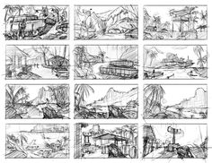 some sketches from the storyboard for an upcoming project