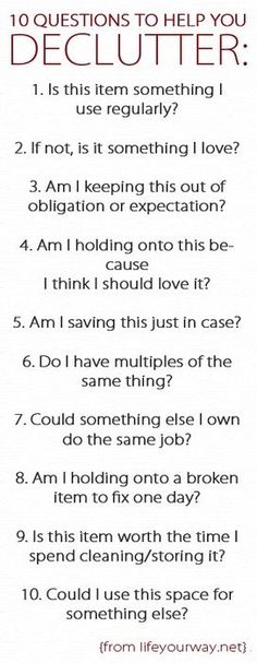 a poem written in black and white with the words'10 questions to help you declutter '