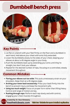 the dumbbell bench press instructions