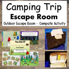 the camping trip escape room is filled with activities