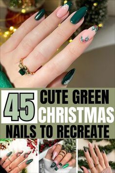 Green Christmas Nails, Plaid Nail Designs, Christmas Nail Colors, Tree Nail Art, Christmas Tree Nails, Tree Nails, Holiday Nail Designs