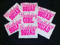 Custom Birthday squad Shirt Black And Silver Birthday, Birthday Squad Shirt, Fun Happy Birthday, Happy Birthday Girl, Birthday Squad Shirts, Custom Birthday Shirts, Silver Birthday, Squad Shirt, 13th Birthday