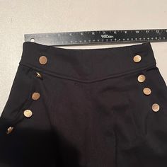 Arden B Xs-Sm Tall Black Pull On Sailor Front Dress Pants Wide Leg ,High Rise Gold Buttons Elastic Back Pull On See Pics For Measurments & Details Wide Leg Nautical Nwot Rise Gold, Sailor Pants, Leather Pants Women, Black Wide Leg Pants, Pant Trends, Wide Leg Dress Pants, Pinstripe Pants, Leather Pant, Dress Slacks