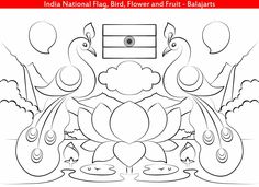 the national flag and two birds in front of it, with text that reads india national flag