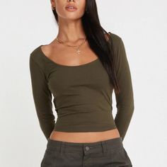 Never Worn! Fabric Details & Care 95% Cotton 5% Elastane Fabric Details, Gray Green, Long Sleeve Top, Green And Grey, Olive Green, Long Sleeve Tops, Sleeve Top, Long Sleeve Tees, Womens Tops