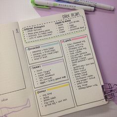 an open planner with some writing on it