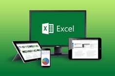 an image of a computer, tablet, and phone with the word excel on it