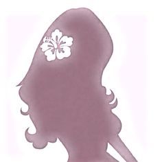 the silhouette of a woman with a flower in her hair