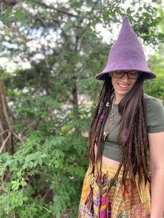 "**PLEASE READ** This listing is for a digital PDF file of a crochet PATTERN.  This is NOT for a physical item.  If you are looking for a physical item, please visit \"The Hearth Witch Hat\" section in my shop. I do NOT give refunds on patterns.  Whether you are looking for a cosplay, everyday wear, or spooky season witch hat, this is the pattern for you! This pattern is easily customizable, from length to brim width. Add your own appliqués to it for flair!  Enjoy, Witches!  This hat fits 21-24 Witch Hat Costume, Witch Hat Crochet, Crochet Witch Hat, Witch Hats Costume, Hearth Witch, Hat Fits, Magic Book, Costume Hats, Witch Hat