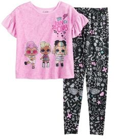 Buyer will receive brand new with tags                                           LOL Surprise "Join the Club" 2 Piece Pajama / Lounge Set Choose Size 4 or 6 Show your love for the L.O.L. Surprise! dolls with this 2-piece pajama set! PRODUCT FEATURES Included: top and bottom Top: Short sleeves, "Join the Club" Saying, LOL Design 100% Polyester FLAME RESISTANT Bottom: Ankle length, Elastic Waistband Polyester Spandex NOT FLAME RESISTANT  See Pictures for color and design Colors may vary slightly f Lol Clothes, Pajama Lounge, Join The Club, Girl Sleeping, Kid Fashion, Lol Dolls, Girls Outfits, Ankle Length Pants, Lounge Set