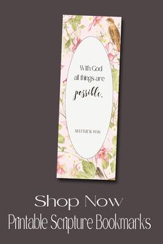 an easter card with the words, shop now printable scripture bookmarks on it