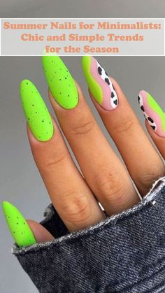 For those of us drawn to the art of understatement, minimalist nails serve as a chic testament to the beauty of simplicity. With clean lines and a delicate aesthetic, we can nod to the season’s exuberance without overwhelming our look. For more information, visit our website. Neon Almond Nails Designs, Neon Nails Green, Uñas Summer, Neon Nail Colors, Lime Nails, Neon Nail Art, Nails Neon, Neon Nail Designs