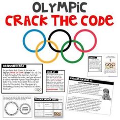 Olympic CRACK THE CODE (Grades 3-5) by The Limitless Classroom | TPT Summer Olympics Party, Summer Olympics Activities, Olympic Activities, Pe Lesson Plans, Olympic Games For Kids, Olympic Idea, Kids Olympics, Paper Craft Easy, Olympic Crafts