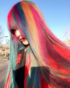 Oil Spill Hair, Muted Rainbow, Dyed Hair Inspiration, Oil Spill, Funky Hairstyles, Hair Stylies, Penteado Cabelo Curto, Dye My Hair, Hair Dye Colors