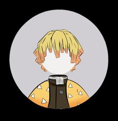 an anime character with blonde hair wearing a yellow shirt and black pants, standing in front of a white circle