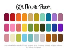 the color palettes for colors that are different from each other