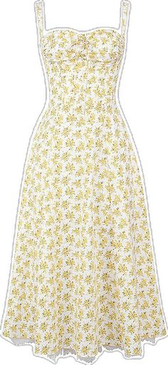 Floral Print A-line Sundress For Daywear, A-line Floral Print Sundress For Daywear, Line Dresses, A Line Dresses, Sling Dress, Elegant Flowers, Dress For Women, Yellow Floral, Evening Party