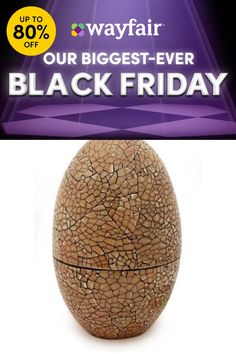 an egg with the words, our biggest ever black friday up to 80 % off