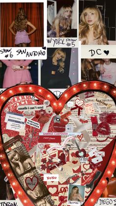 a collage of photos and pictures with hearts